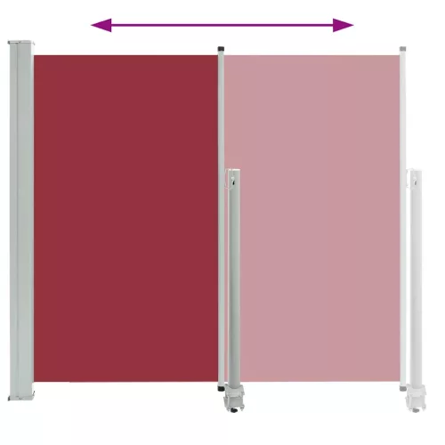  piros behúzható oldalsó terasz napellenző 160 x 300 cm