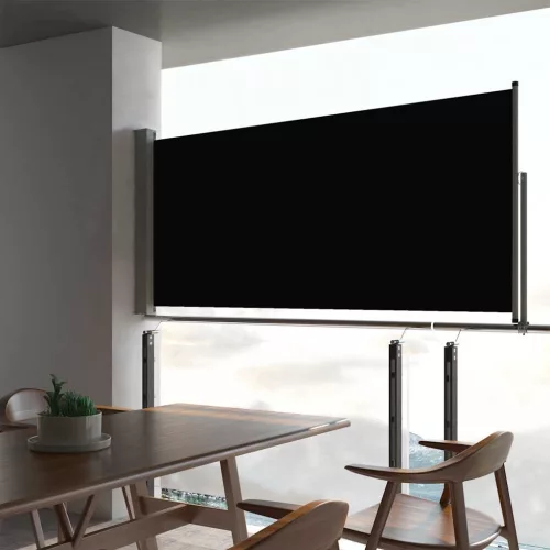  fekete kihúzható oldalsó terasz napellenző 60 x 300 cm