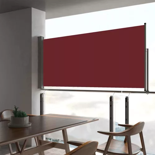  piros kihúzható oldalsó terasz napellenző 60 x 300 cm