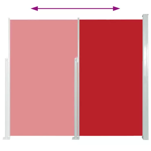  piros kihúzható oldalsó teraszi napellenző 170 x 300 cm
