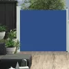  kék behúzható oldalsó teraszi napellenző 100 x 300 cm