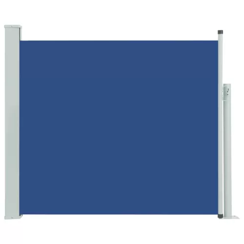  kék behúzható oldalsó teraszi napellenző 100 x 300 cm
