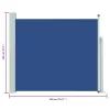  kék behúzható oldalsó teraszi napellenző 100 x 300 cm