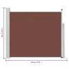  barna behúzható oldalsó teraszi napellenző 100 x 300 cm