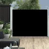  fekete kihúzható oldalsó teraszi napellenző 140 x 500 cm