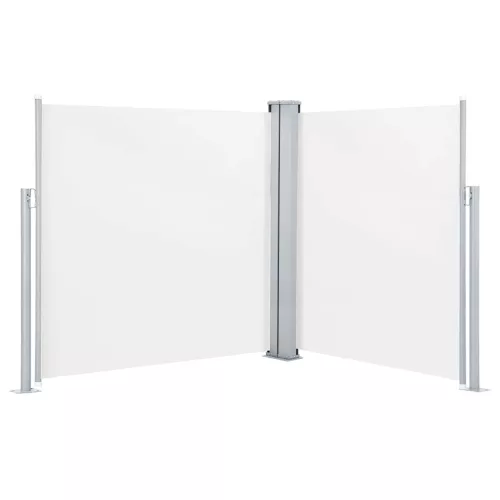 krémszínű behúzható dupla teraszi napellenző 170 x 600 cm 