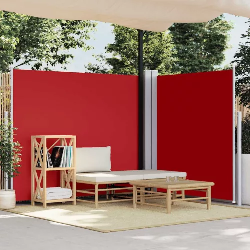  piros behúzható oldalsó napellenző 170 x 600 cm