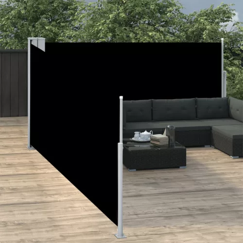  fekete behúzható oldalsó napellenző 100 x 1000 cm