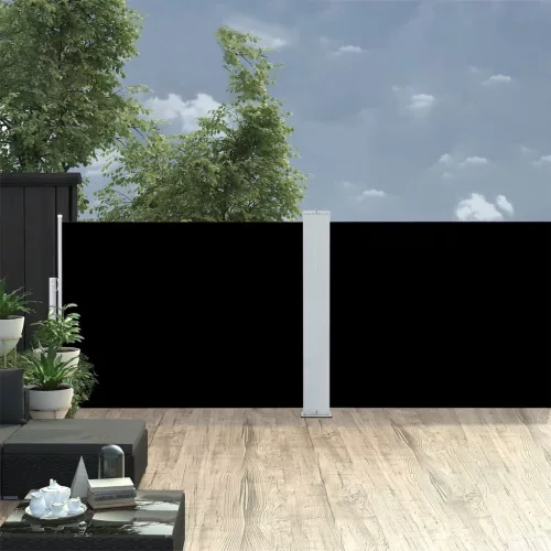  fekete behúzható oldalsó napellenző 100 x 1000 cm