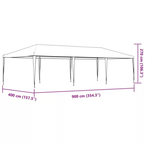  zöld rendezvénysátor 4 x 9 m 90 g/m²