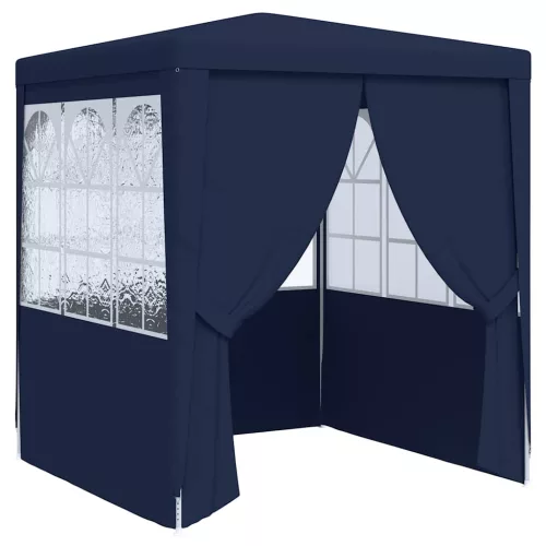  kék rendezvénysátor oldalfalakkal 2 x 2 m 90 g/m²