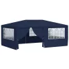  kék rendezvénysátor oldalfalakkal 4 x 6 m 90 g/m²