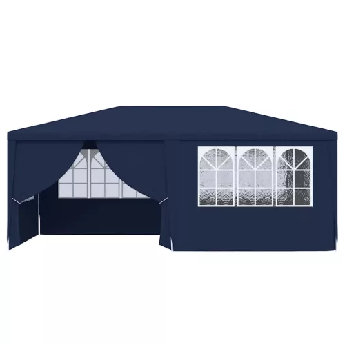  kék rendezvénysátor oldalfalakkal 4 x 6 m 90 g/m²