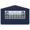  kék rendezvénysátor oldalfalakkal 4 x 6 m 90 g/m²