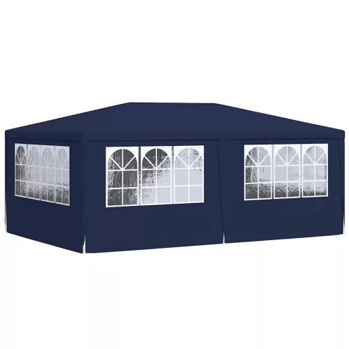  kék rendezvénysátor oldalfalakkal 4 x 6 m 90 g/m²