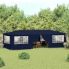 kék rendezvénysátor oldalfalakkal 4 x 9 m 90 g/m²