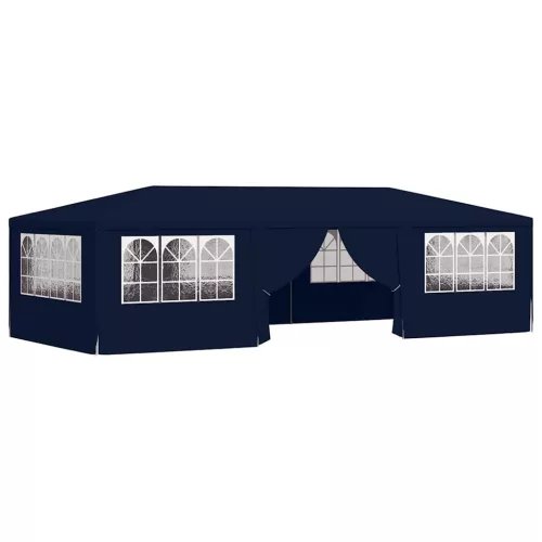  kék rendezvénysátor oldalfalakkal 4 x 9 m 90 g/m²