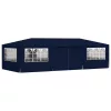  kék rendezvénysátor oldalfalakkal 4 x 9 m 90 g/m²