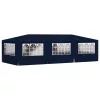 kék rendezvénysátor oldalfalakkal 4 x 9 m 90 g/m²