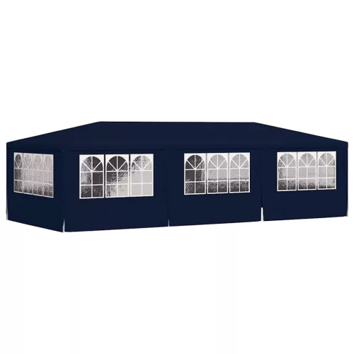  kék rendezvénysátor oldalfalakkal 4 x 9 m 90 g/m²