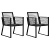  2 db fekete PVC rattan kerti szék