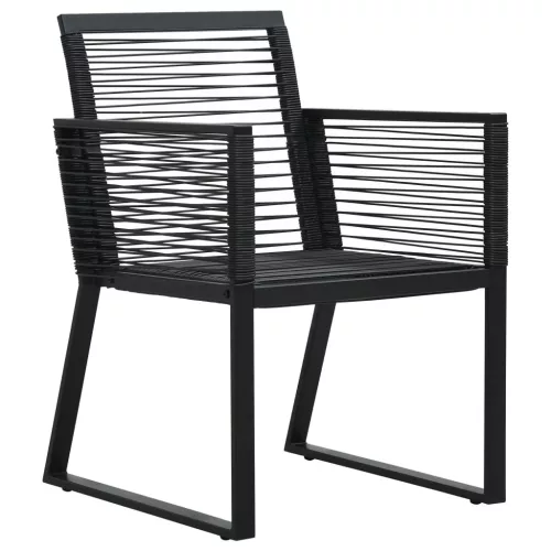  2 db fekete PVC rattan kerti szék