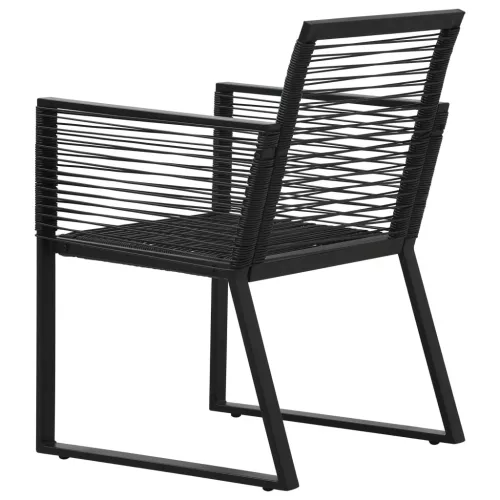  2 db fekete PVC rattan kerti szék
