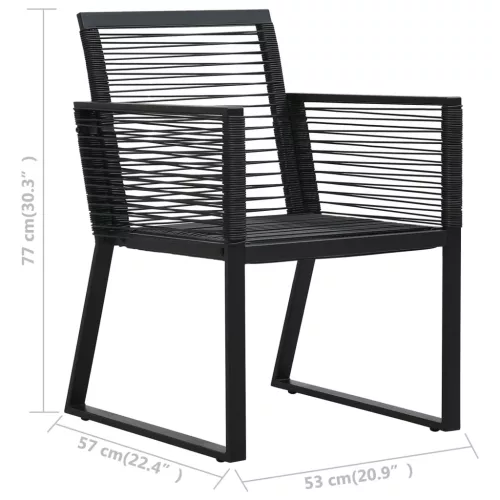  2 db fekete PVC rattan kerti szék