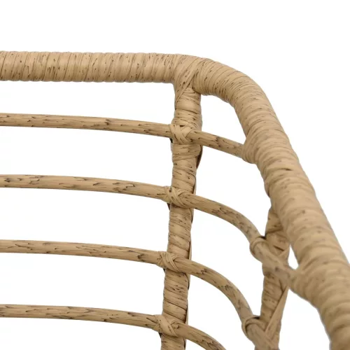  2 db tölgyszínű polyrattan kerti szék párnával