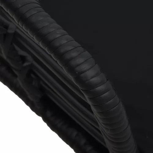  2 db fekete polyrattan kerti szék párnával