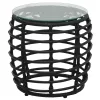  3-darabos fekete polyrattan bisztrószett