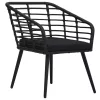  3-darabos fekete polyrattan bisztrószett