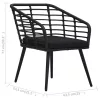  3-darabos fekete polyrattan bisztrószett
