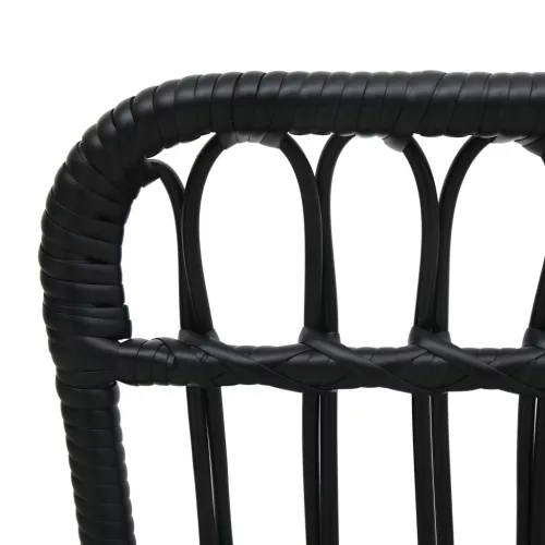  fekete polyrattan kerti szék