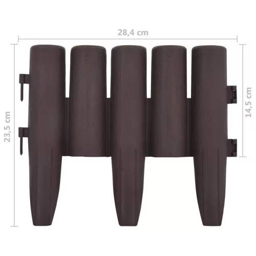  36 db barna polipropilén gyepszegély 10 m