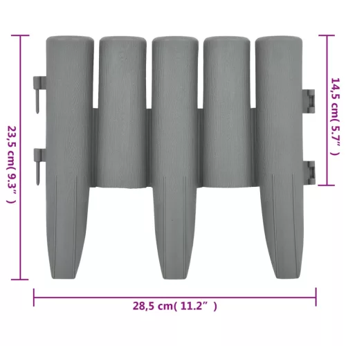  36 db szürke polipropilén gyepszegély 10 m