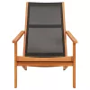  fekete tömör eukaliptuszfa és textilén kerti pihenőszék
