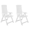  2 db fehér dönthető műanyag kerti szék