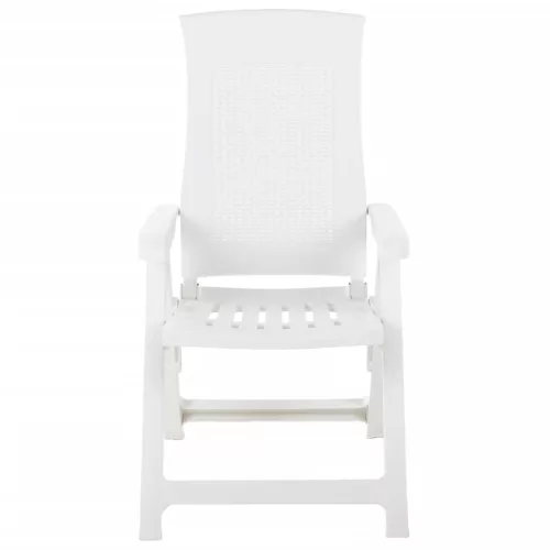  2 db fehér dönthető műanyag kerti szék