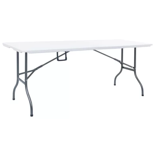  fehér HDPE összecsukható kerti asztal 180 x 72 x 72 cm