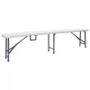  2 db fehér összecsukható HDPE kerti pad 180 cm