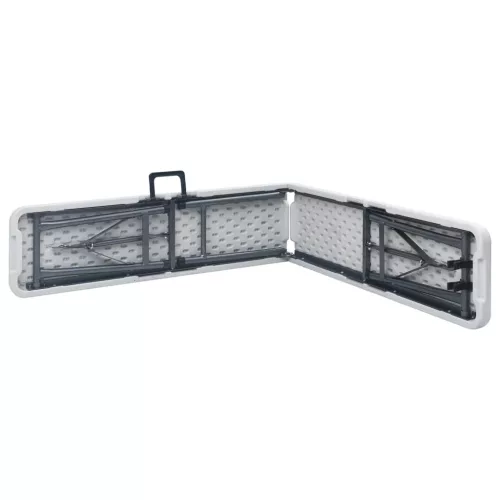  2 db fehér összecsukható HDPE kerti pad 180 cm