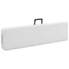  2 db fehér összecsukható HDPE kerti pad 180 cm