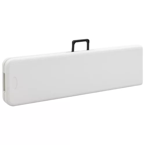  2 db fehér összecsukható HDPE kerti pad 180 cm