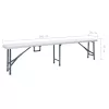  2 db fehér összecsukható HDPE kerti pad 180 cm