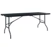  fekete HDPE rattan szerű összecsukható kerti asztal 180x75x72cm