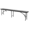  2 db fekete összecsukható HDPE kerti pad 180 cm