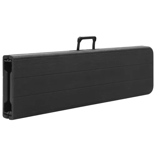  2 db fekete összecsukható HDPE kerti pad 180 cm