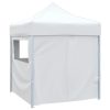  fehér acél összecsukható rendezvénysátor 4 oldalfallal 2 x 2 m