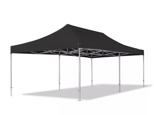 TP 4x8m összecsukható 850N alumínium pavilon, 4 db oldalfallal, nehezen éghető - fekete